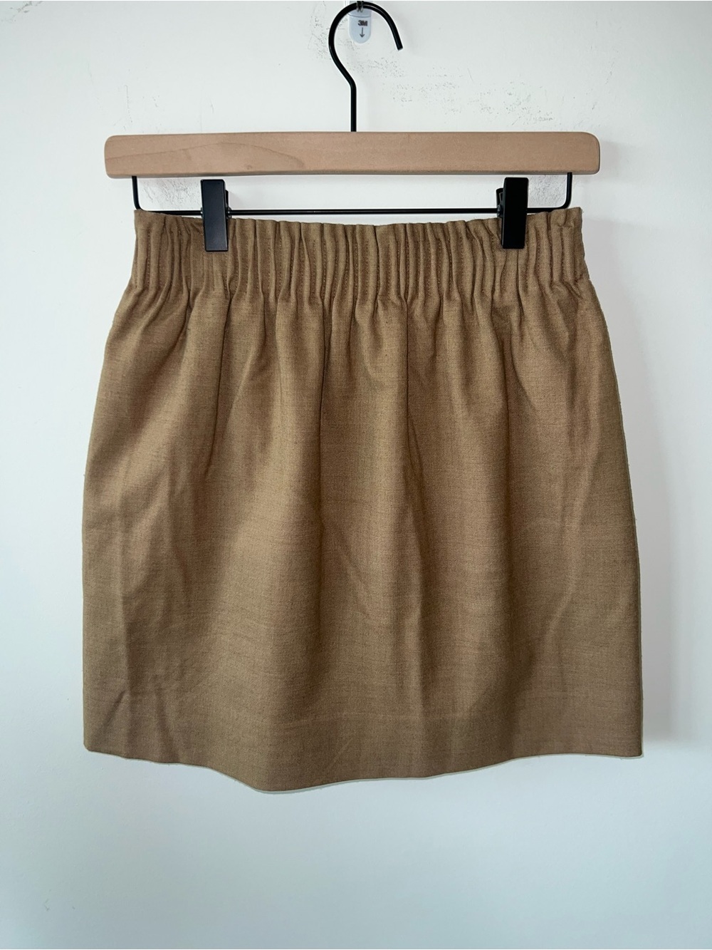 J. Crew Camel Wool Blend Elastic-Waist Mini Skirt Office Workwear - Picture 3 of 7